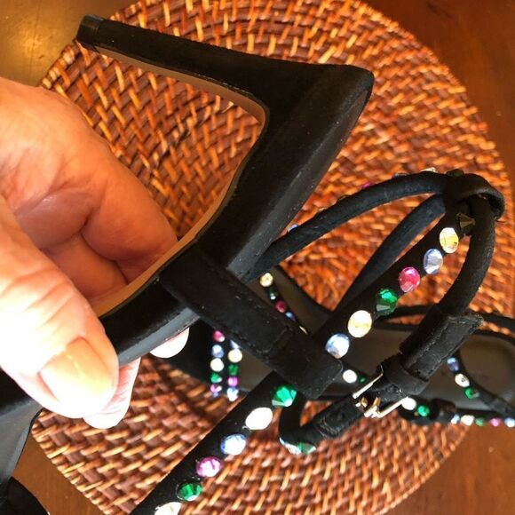 REBECCA MINKOFF - 🎉HP🎉 L Sz 6.5 (37) Nanine Suede & Crystal 3” Heels NEW IN BOX! - Picture 10 of 16